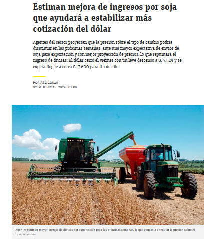 Estiman mejora de ingresos por soja que ayudará a estabilizar más cotización del dólar